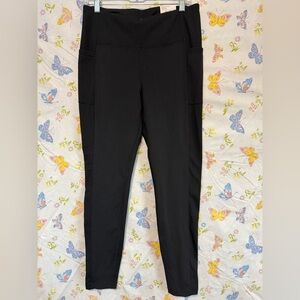 Mondetta High-Rise Ribbed Panel Legging Black Large NWT